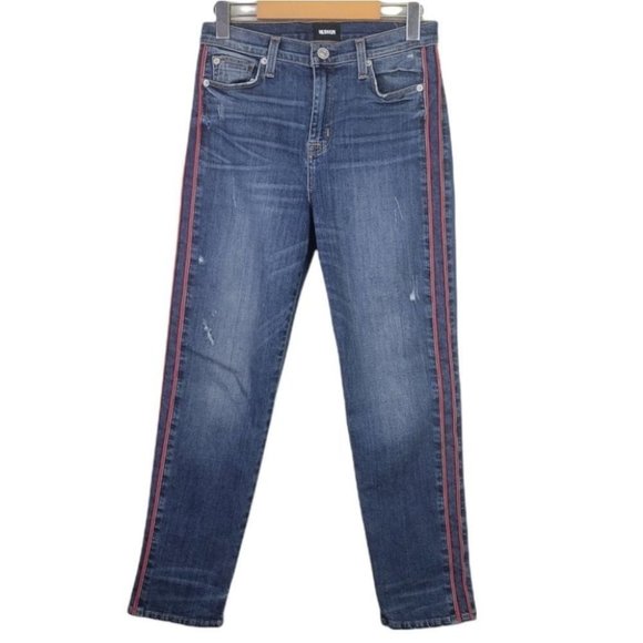 Hudson Zoeey High Rise Ankle Straight Jeans Red Stripes 26 - Picture 2 of 14